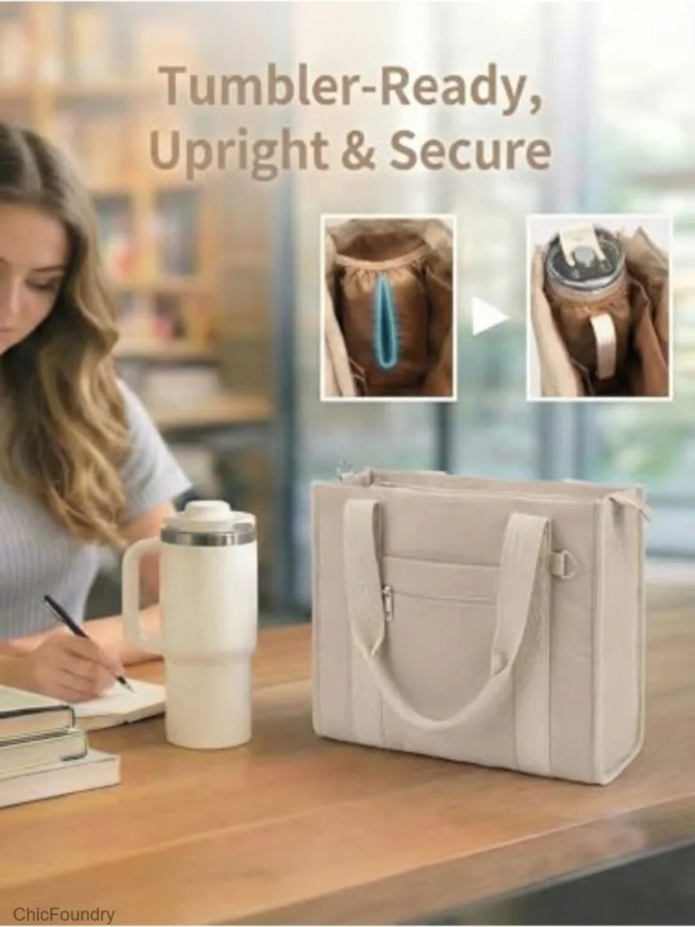 Lightweight Puffer Tote Bag Women Work Crossbody Laptop Zip